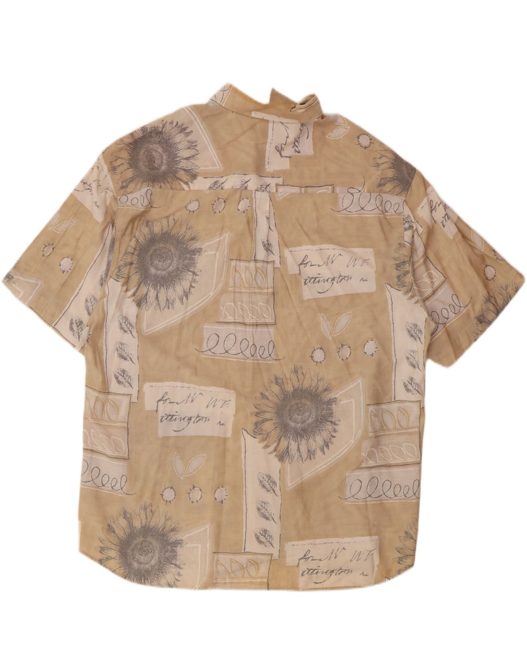 VIA CORTESA Kortærmet herreskjorte str. 43/44 XL Beige Patchwork