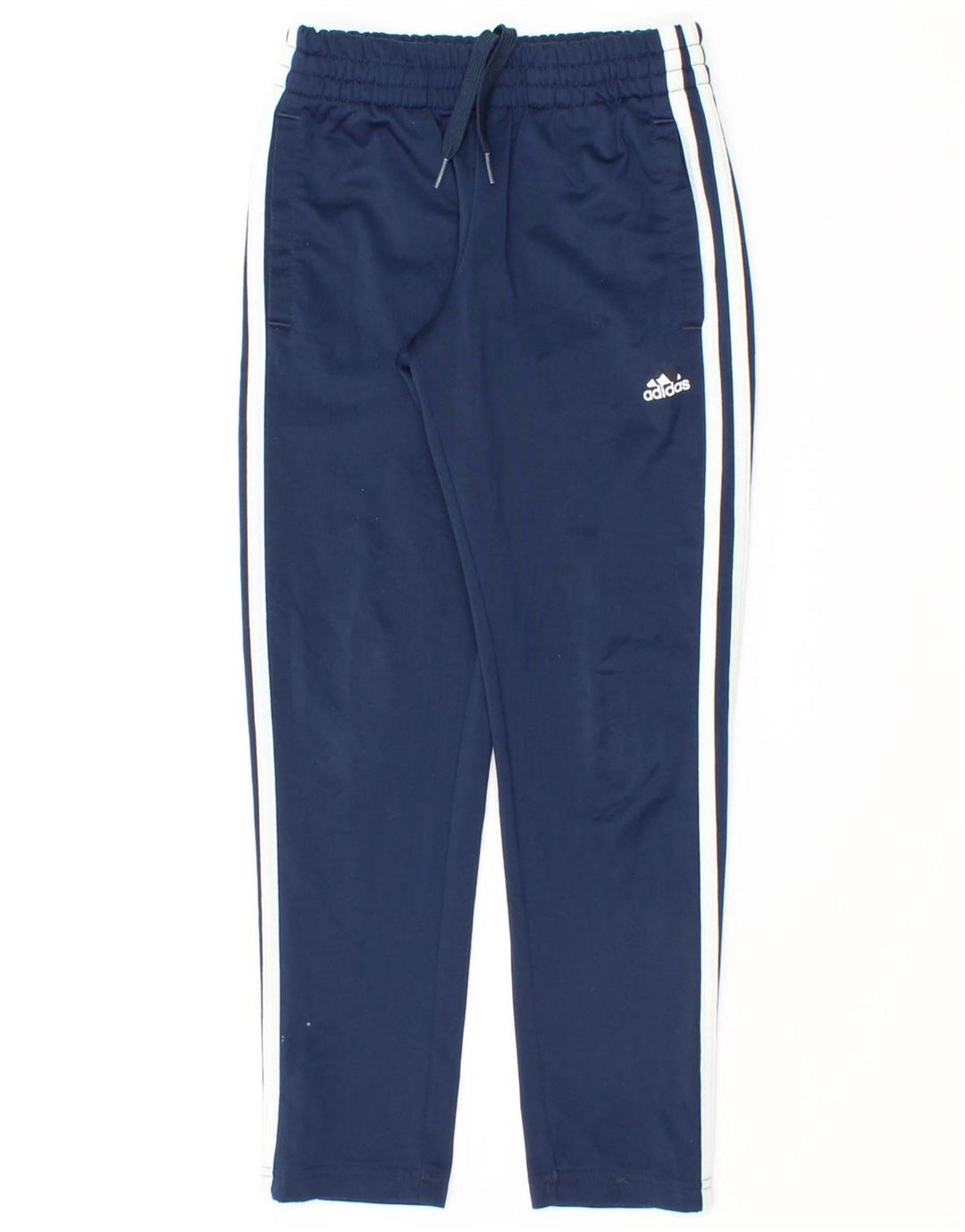 ADIDAS Boys Tracksuit Trousers 7-8 Years Navy Blue Polyester Vintage Adidas and Second-Hand Adidas from Messina Hembry 