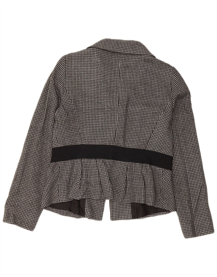 Max & Co. Dame Crop 2-knaps blazerjakke UK 14 Medium Grey Houndstooth