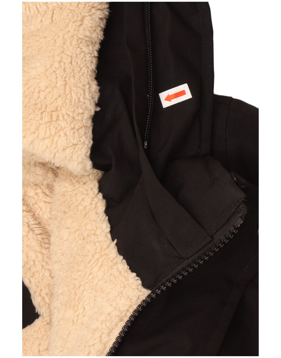 MICHAEL KORS Mens Hooded Sherpa Bomber Jacket UK 36 Small Black Polyester