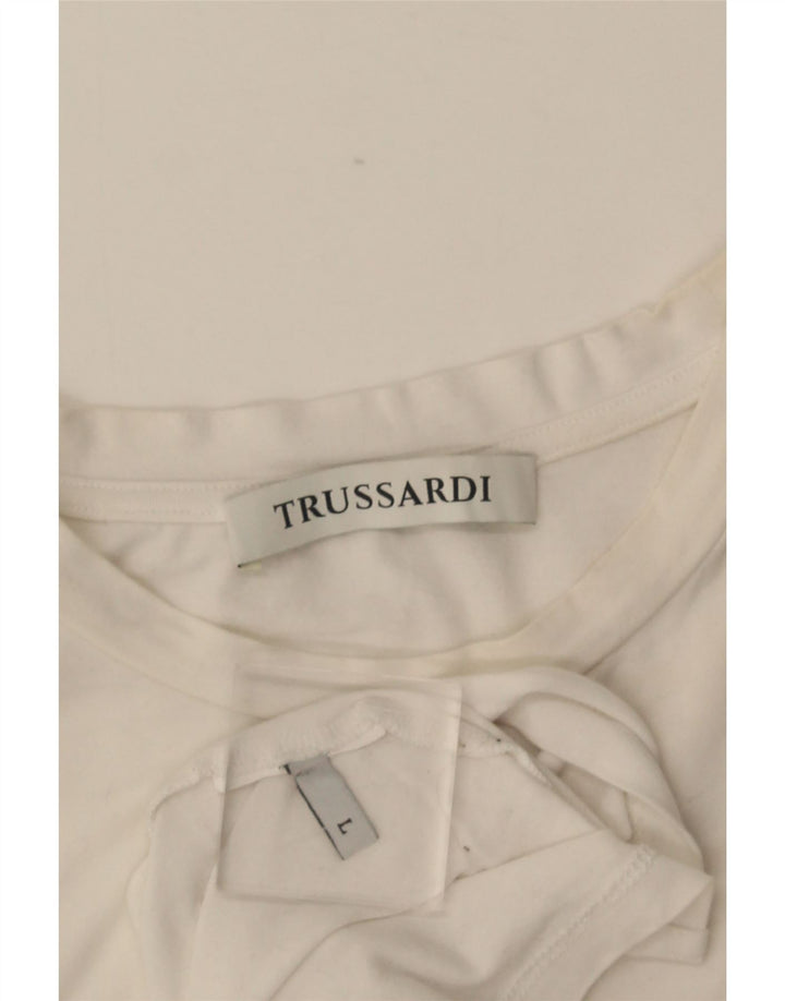 Trussardi Dame T-Shirt Top UK 14 Large White