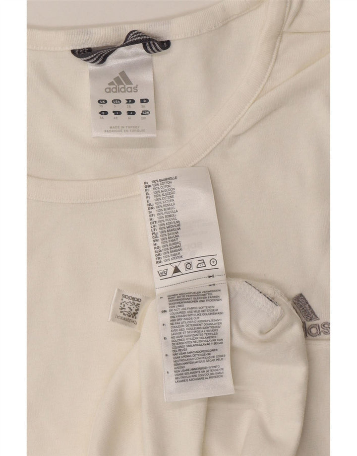 ADIDAS Dametop Langærmet UK 10 Small White Bomuld