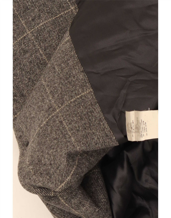 Armani Collezioni Dame 3-knaps blazerjakke IT 50 XL Grå ternet uld