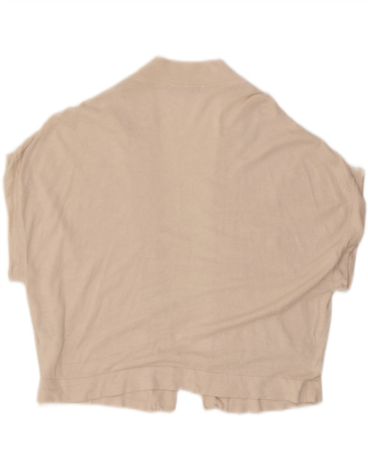 MARKS & SPENCER Womens Short Sleeve Cardigan Sweater UK 16 Large Off White Vintage Marks & Spencer and Second-Hand Marks & Spencer from Messina Hembry 