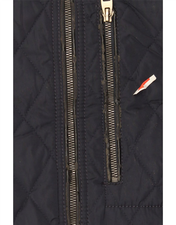 Zara Herre Quiltet jakke UK 40 Large Navy Blue Polyester