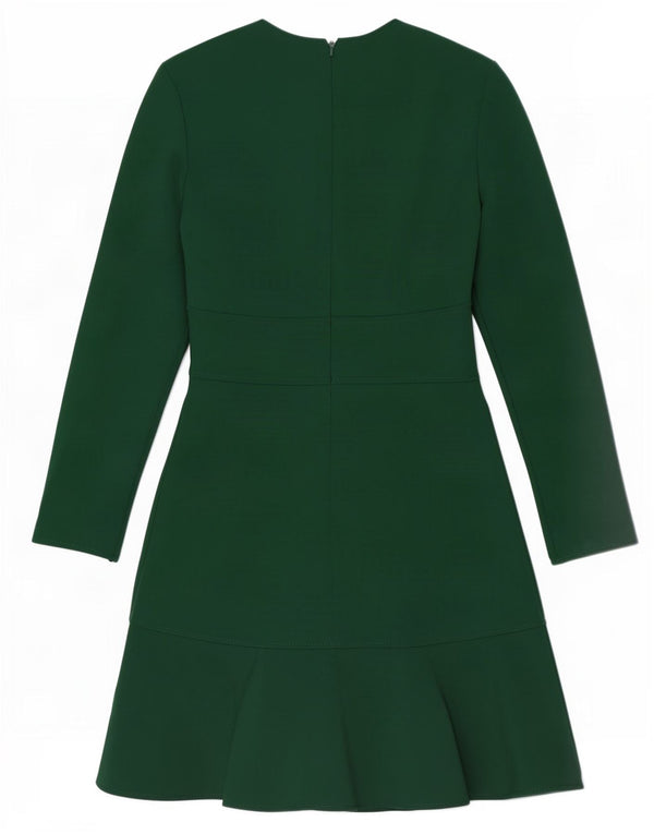 Zara Dame Langærmet A-Line Kjole UK 10 Lille Grøn Polyester