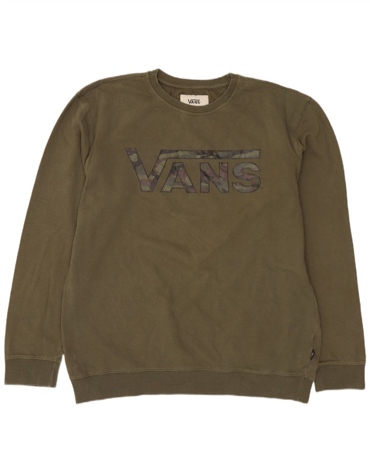 VANS Grafisk sweatshirt til mænd XL Khaki Bomuld
