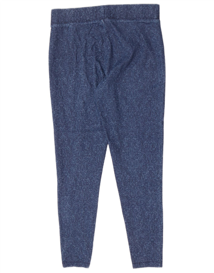 Marks & Spencer Womens Leggings UK 14 Medium Blue Paisley Cotton