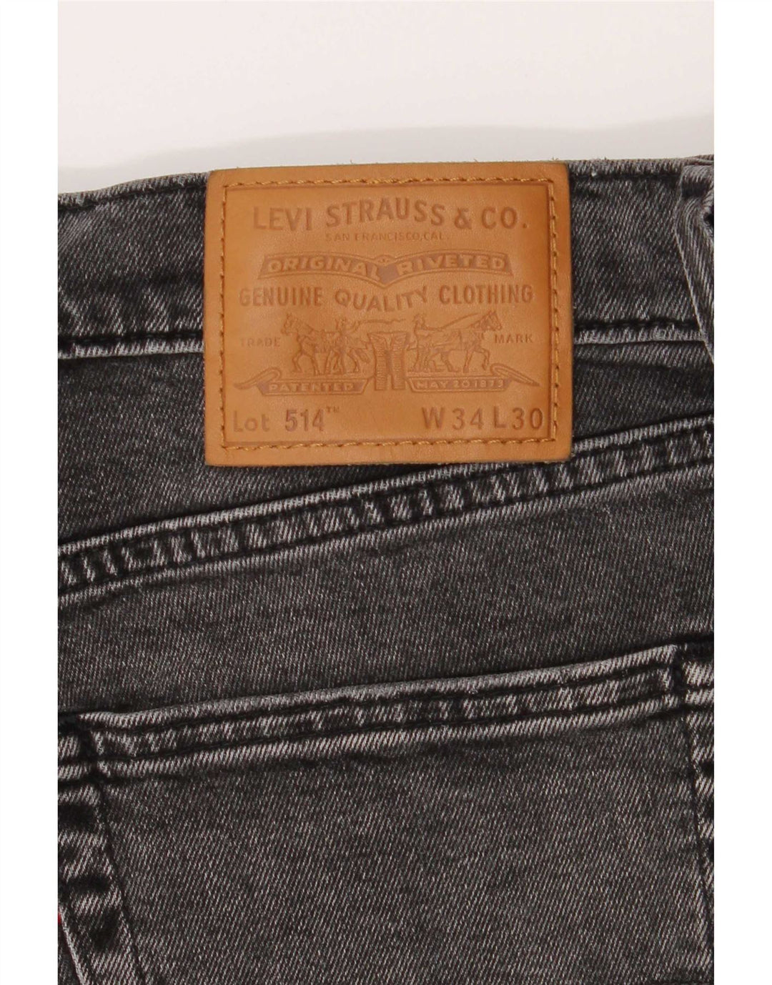 Levi's Herre 514 Straight Jeans W34 L30 Grå Bomuld