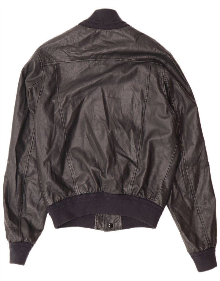 Vintage Herre Læder Bomber Jacket UK 36 Small Grey Læder