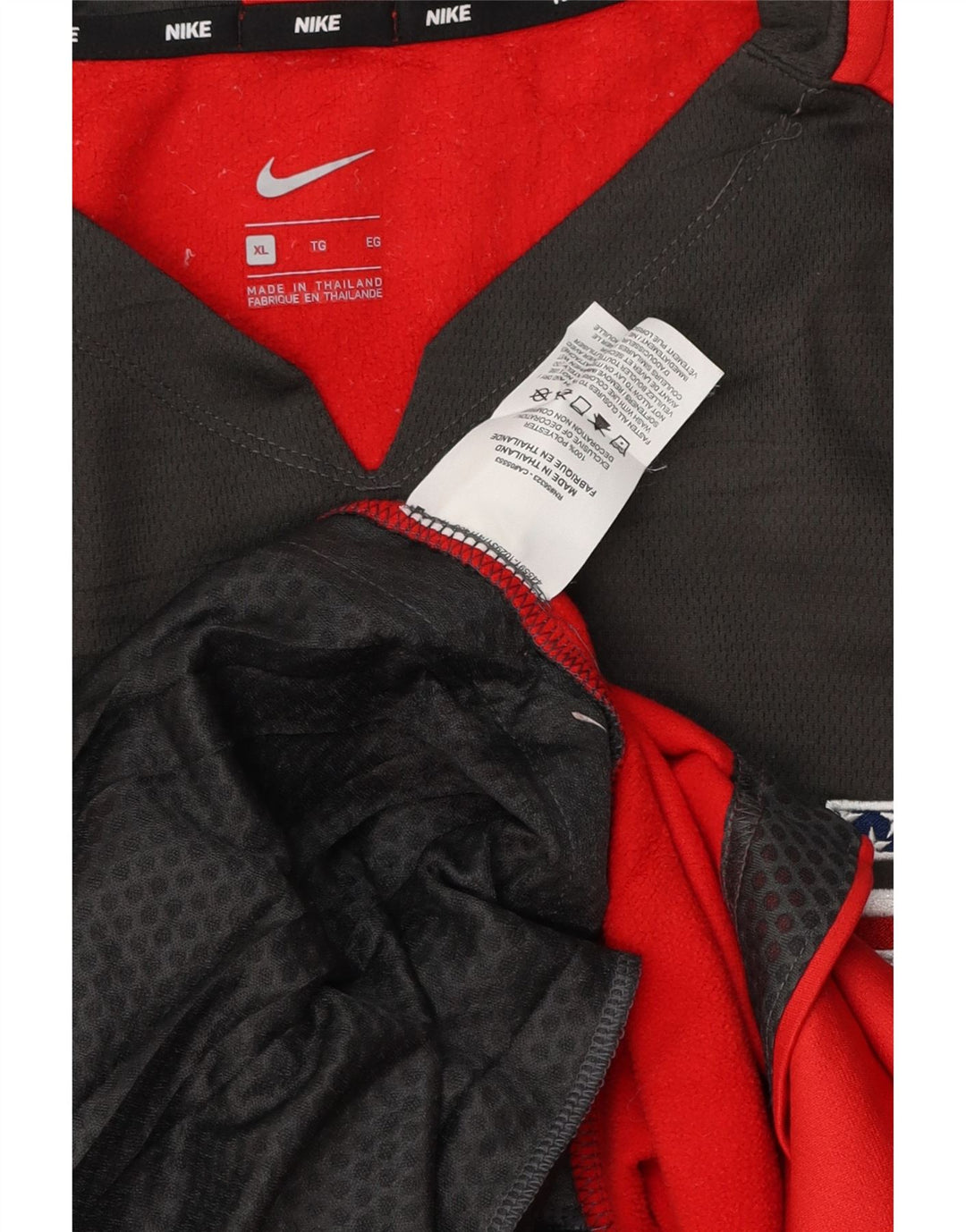 NIKE Herre Top Langærmet XL Rød Colourblock Polyester