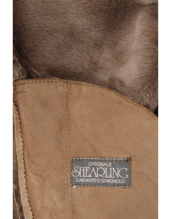 Vintage Dame Shearling Coat UK 18 XL Beige Shearling
