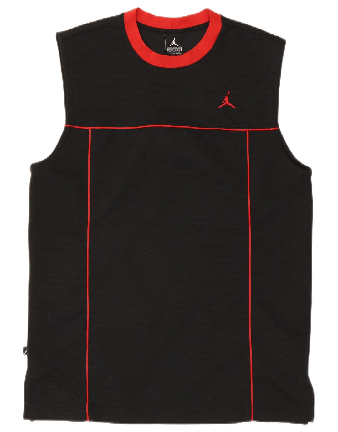 Jordan Herrevest Top UK 39/41 Medium Sort Stribet Polyester
