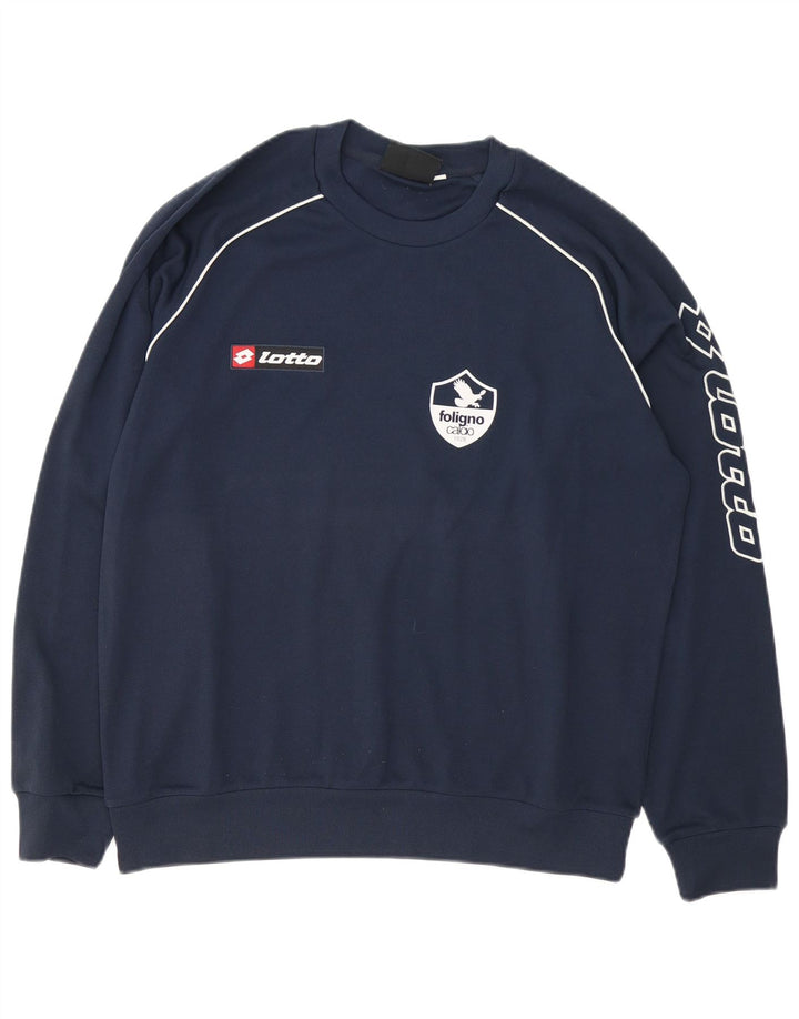 Lotto Herre Foligno Calcio Graphic Sweatshirt Jumper Large Navy Blue
