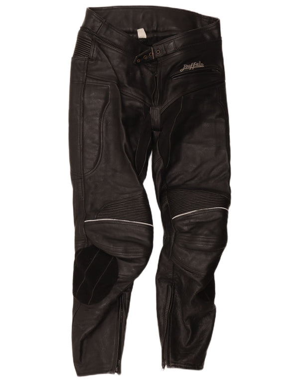 Buffalo Herre Motorstyle Læderbukser UK 42 Medium W32 L27 Sort