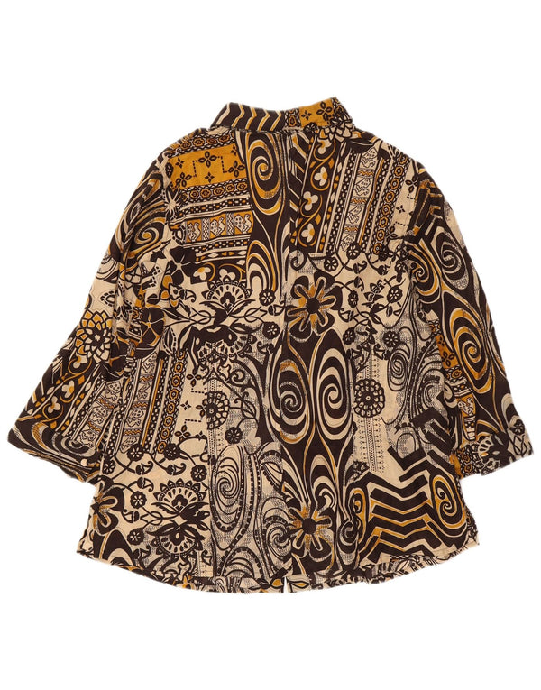 DOMINEW skjortebluse med 3/4 ærmer til kvinder IT 50 XL Brun blomsterbomuld