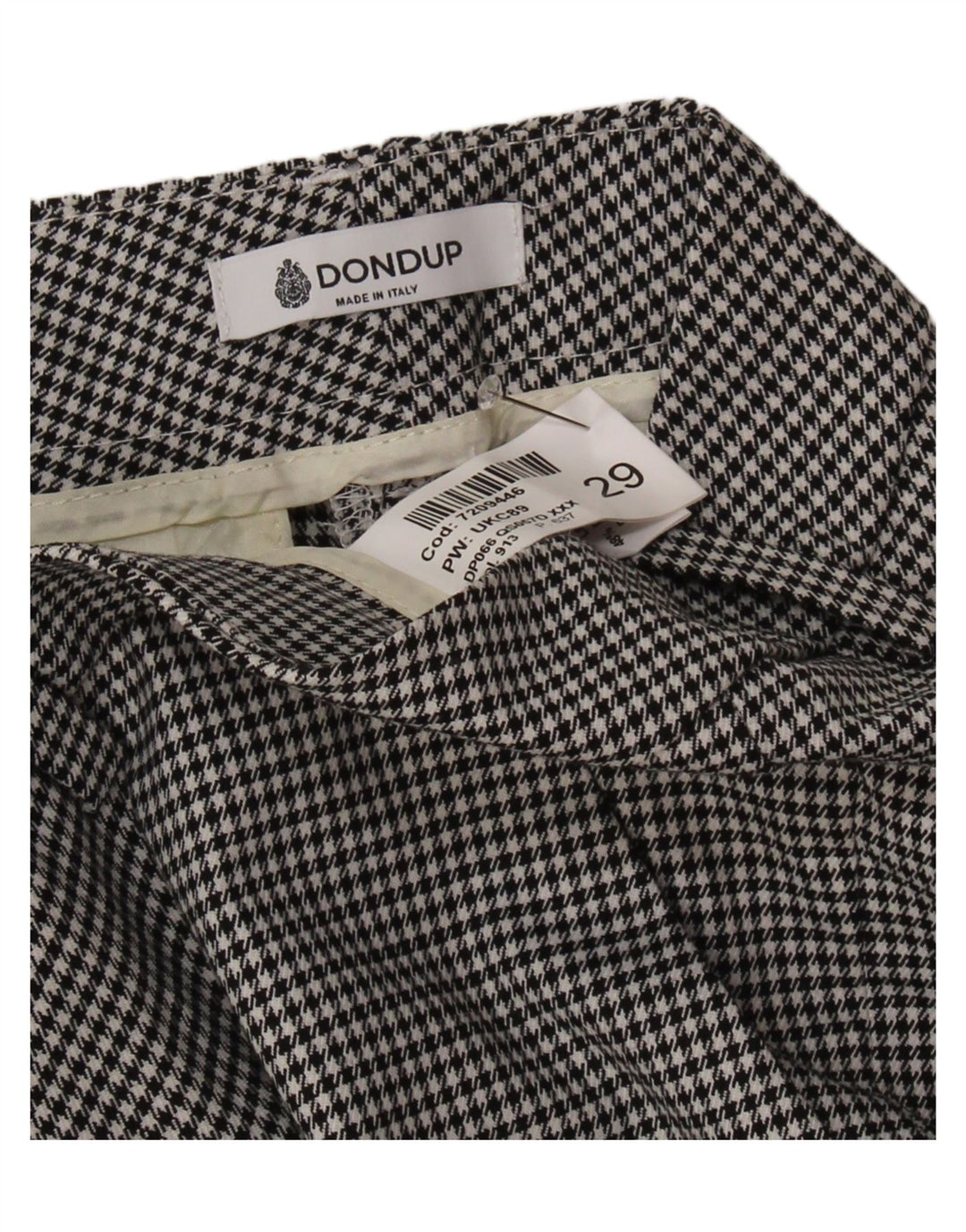 Dondup Slim Chino Bukser til kvinder W29 L26 Sort Houndstooth Acetate