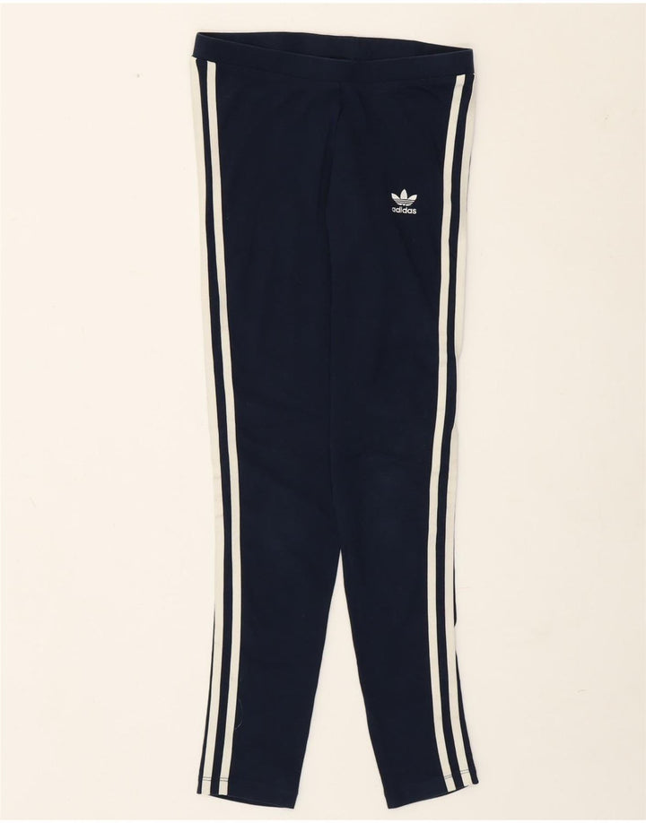 Adidas Dame Leggings UK 8 Small Navy Blue Bomuld