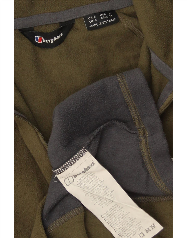 BERGHAUS Fleece Jumper med lynlås til mænd Small Khaki Colourblock Polyester
