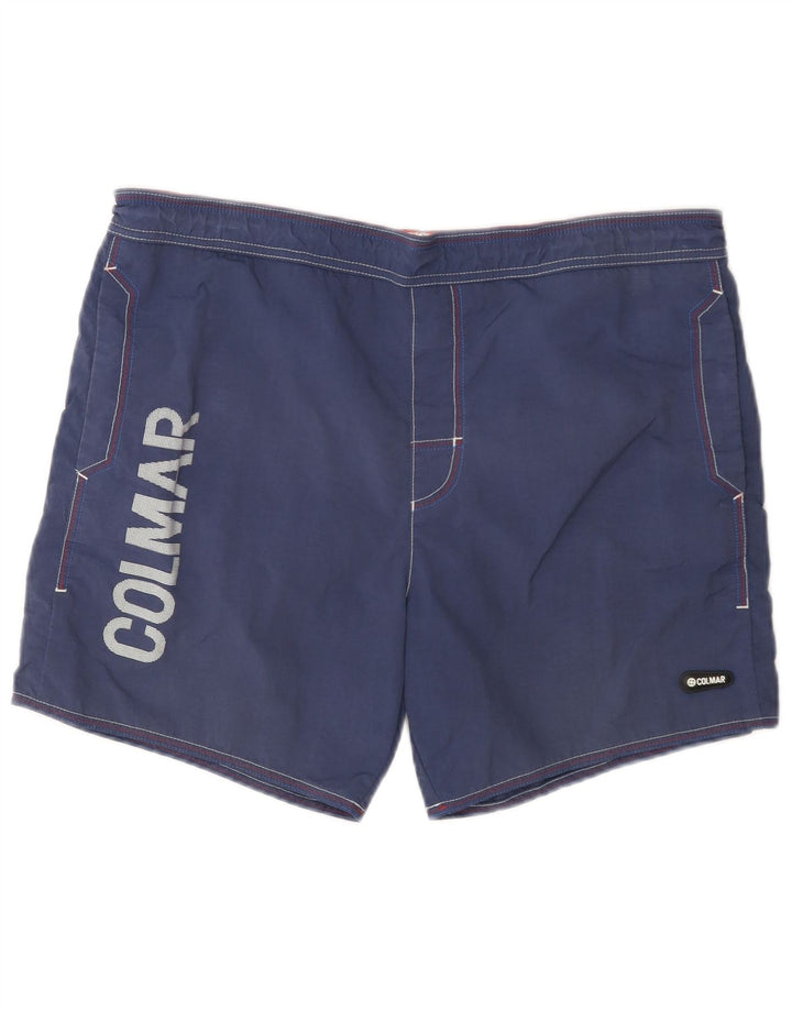 Colmar Grafiske badeshorts til mænd IT 48 Mellem marineblå polyamid