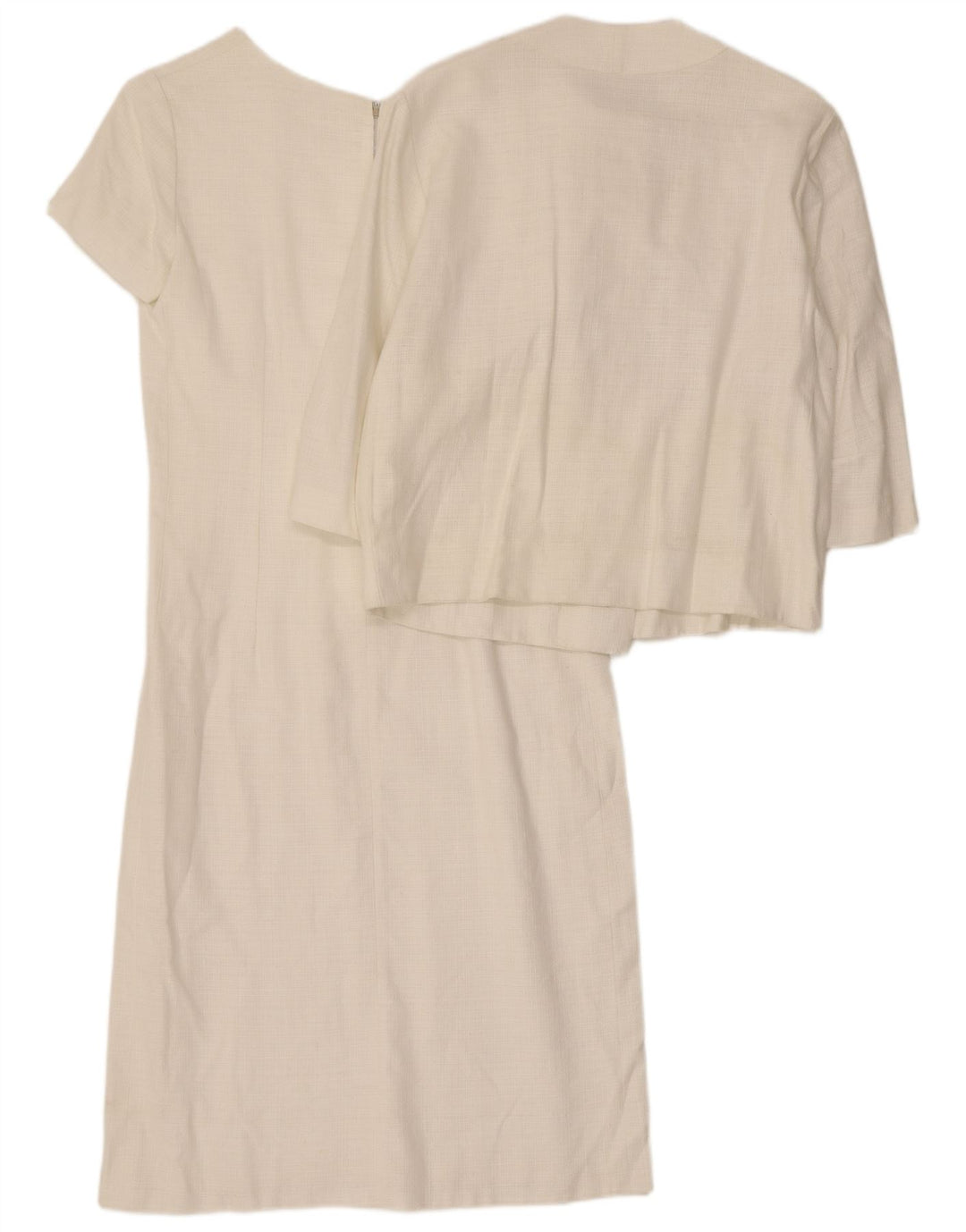 Vintage kvinders 3/4 ærmer 5 knap 2 stykke sæt UK 14 Medium White