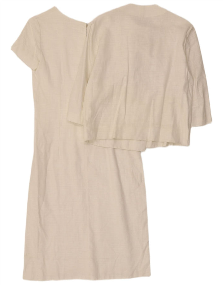 Vintage kvinders 3/4 ærmer 5 knap 2 stykke sæt UK 14 Medium White