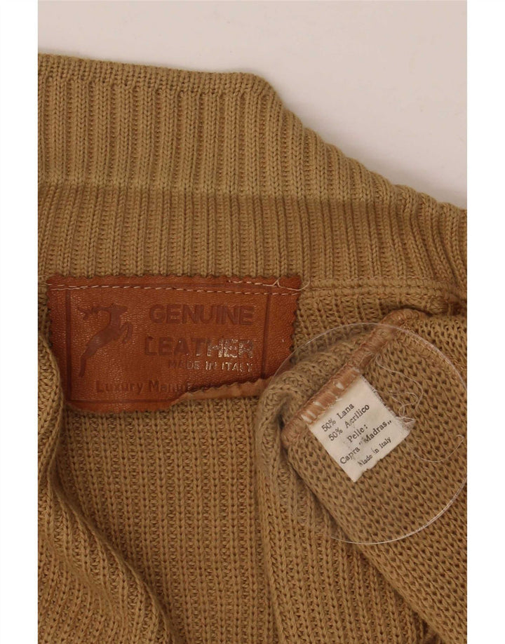 Vintage herre cardigan sweater medium brun uld