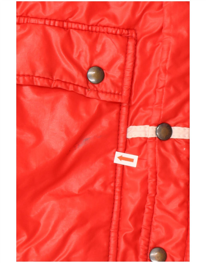 Vintage Polstret Gilet til mænd UK 36 Small Red Colourblock Polyamid