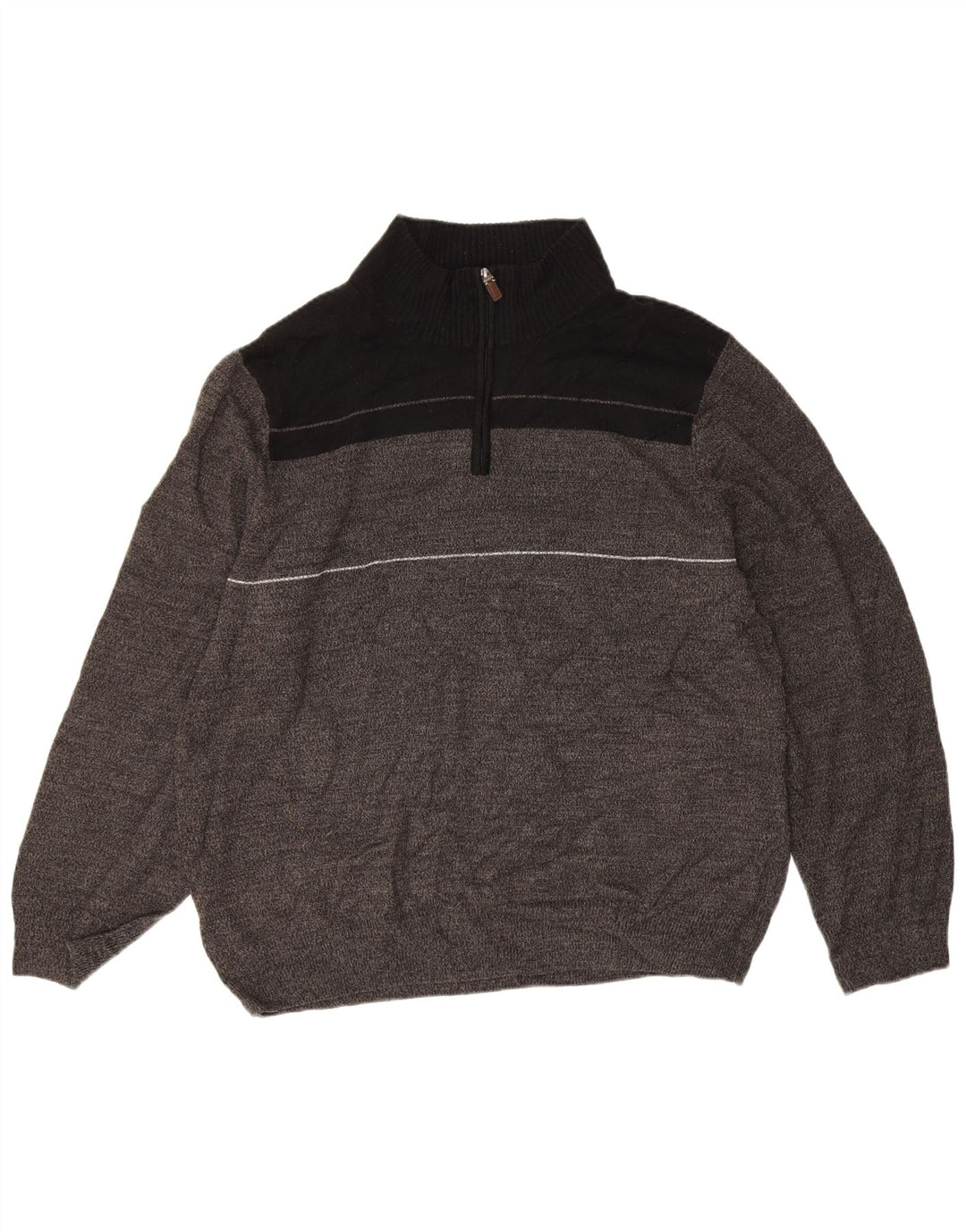 Dockers Herre Zip Neck Sweater XL Grå Colourblock Akryl