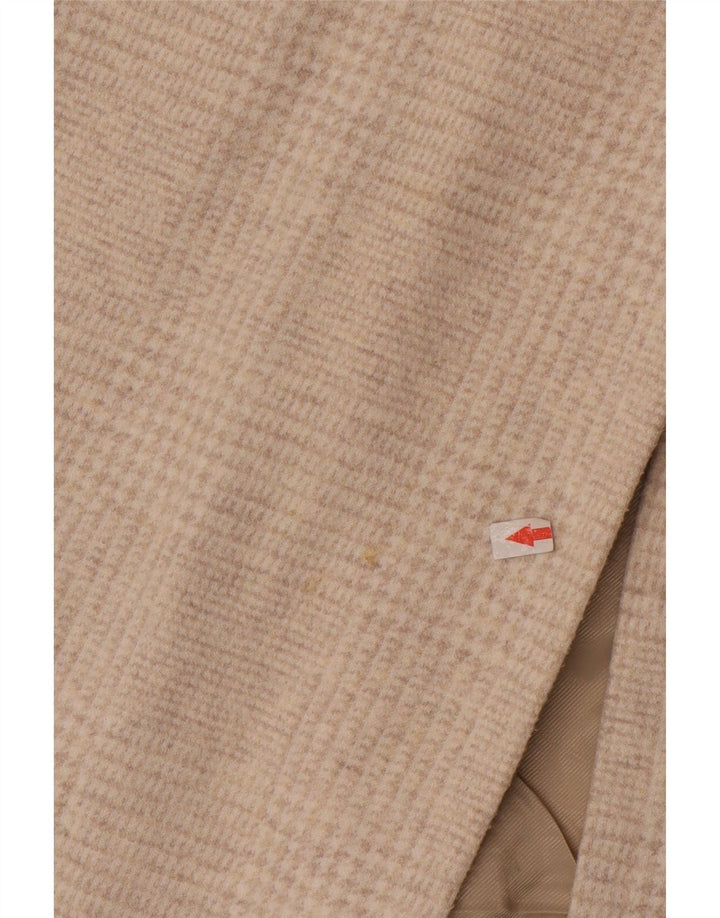 Zara Dame Oversized Overfrakke UK 10 Small Beige Houndstooth