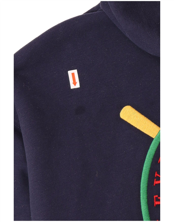 LEVI'S Dame Oversized grafisk hættetrøje Sweater med lynlås UK 10 Small Navy Blue