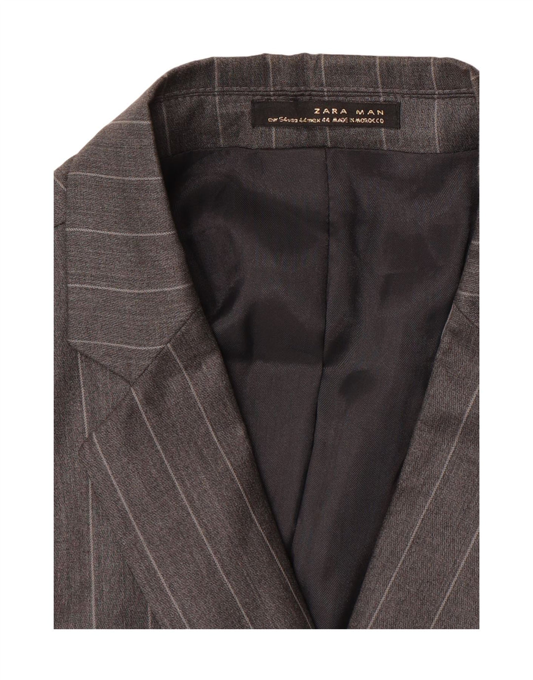 Zara Herre 1-knap blazerjakke EU 54 XL Gråstribet