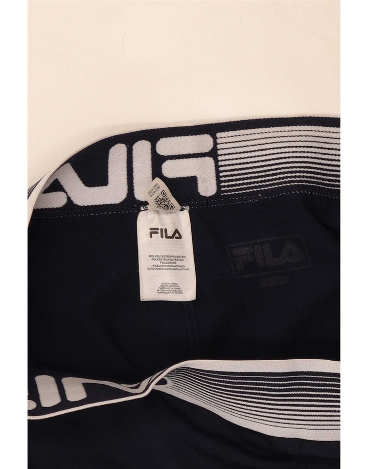 Fila Kvinders Grafiske Leggings UK 14 Medium Navy Blue Colourblock Polyester