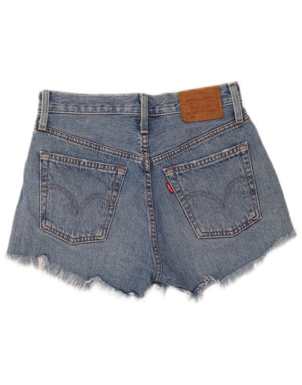 Levi's Womens 501 distressed denimshorts W23 2XS blå bomuld