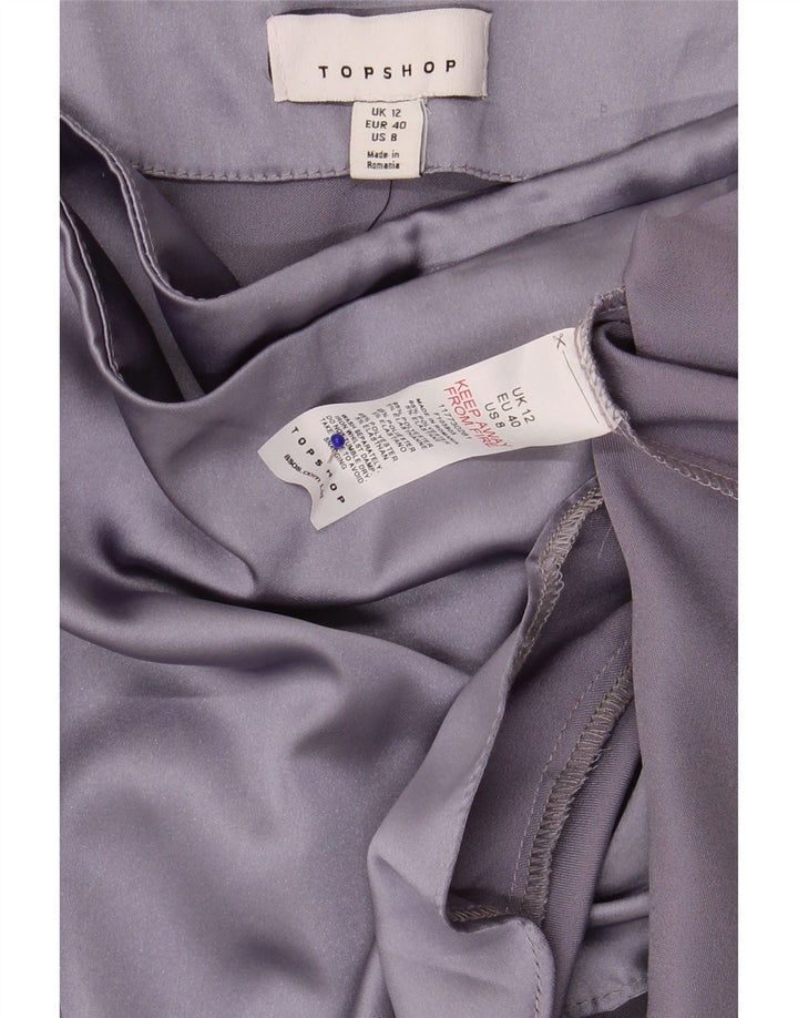 Topshop Dame Mini Wrap Skirt UK 12 Medium W30 Purple Polyester
