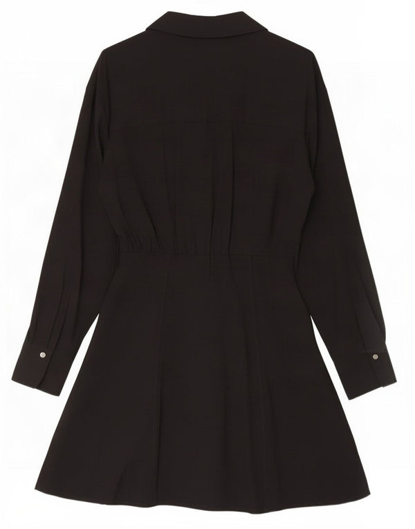 Zara skjortekjole til kvinder UK 12 Medium Black Viscose