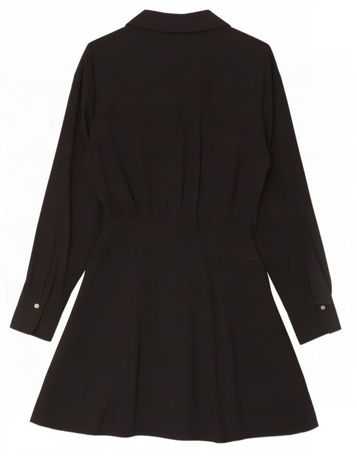 Zara skjortekjole til kvinder UK 12 Medium Black Viscose