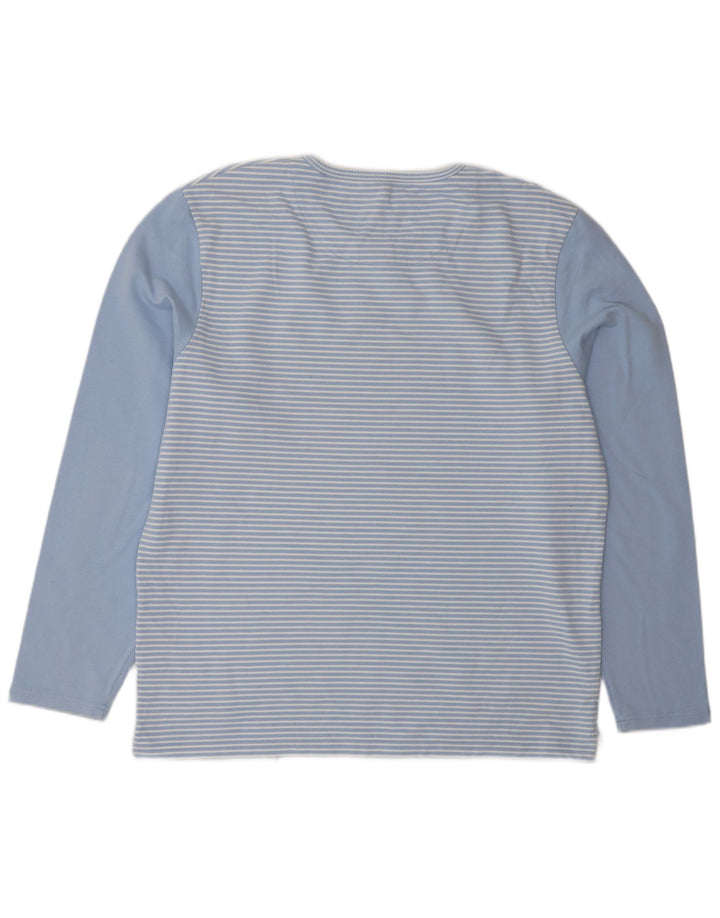 Lyle & Scott Herre Top Langærmet XL Blå Nålestribe