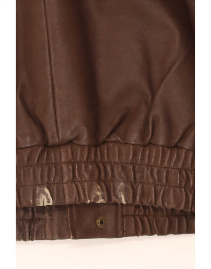 John F Gee Herre Læder Gilet UK 38 Medium Brown