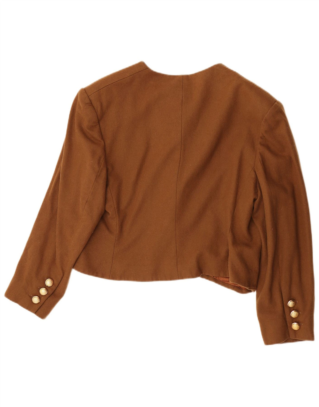 Yves Saint Laurent Dame Crop Blazer Jacket IT 46 Stor Brun Klassisk