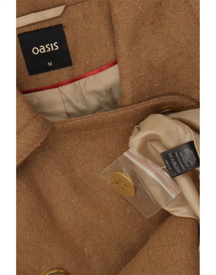 Oasis Dame Dobbeltradet Frakke UK 12 Medium Beige Uld