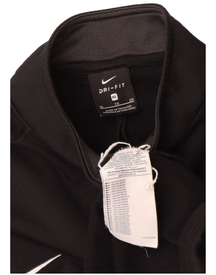 Nike Herre Dri Fit Grafisk Pullover med lynlås-hals Træningsdragt Top XL Sort