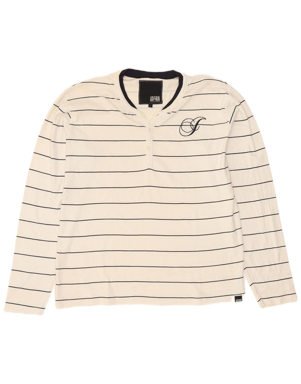 Jack & Jones herre top langærmet stor hvid stribet bomuld