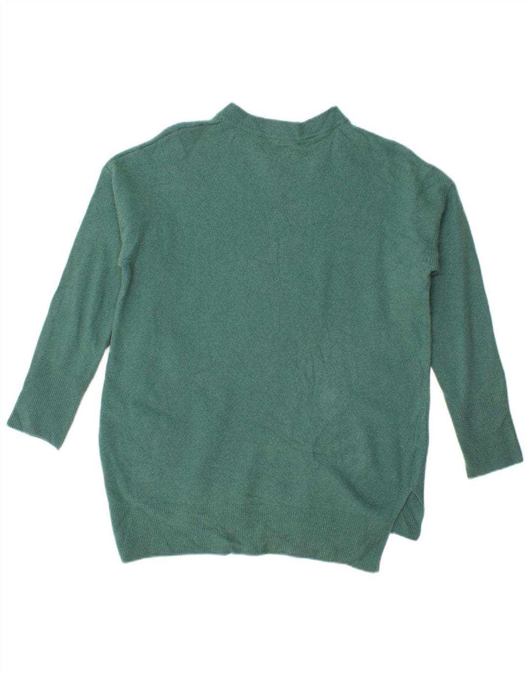 Benetton Dame Oversized Crew Neck Jumper Sweater UK 10 Small Green
