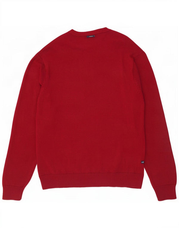 Nautica Herre V-hals sweater Stor rød Argyle/Diamant Bomuld