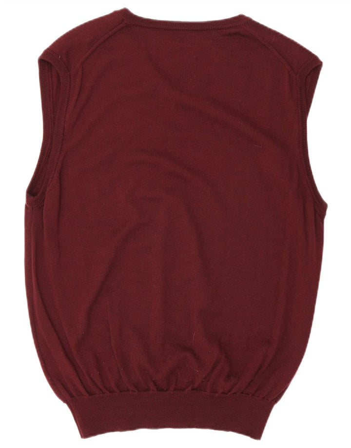 Bugatti Herrevest Tank Top UK 40 Medium Burgundy Virgin Wool