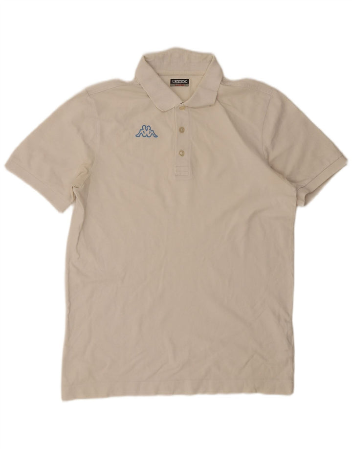 Kappa Herre grafisk poloshirt Stor hvid bomuld