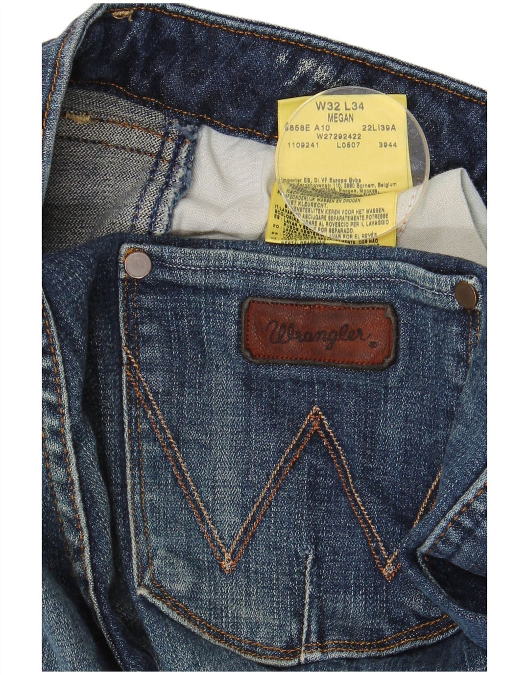 WRANGLER Dame Megan Bootcut Jeans W32 L29 Blå Bomuld
