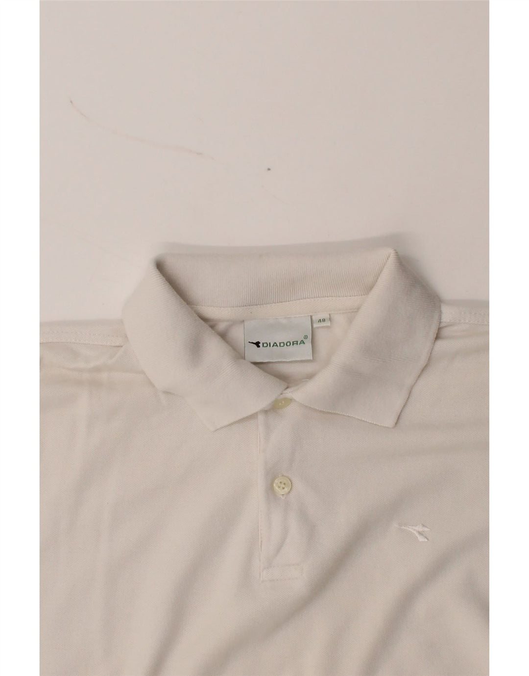 DIADORA Mens Polo Shirt IT 48 Medium White Cotton Vintage Diadora and Second-Hand Diadora from Messina Hembry 