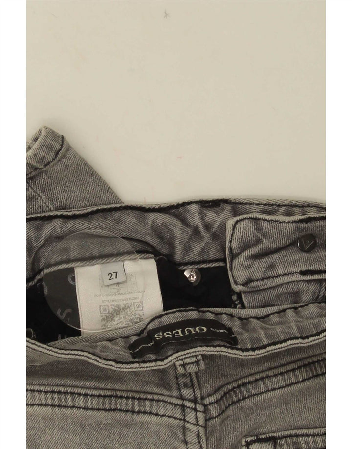 Guess Womens Distressed Straight Skinny Jeans W27 L28 Grey Polyester